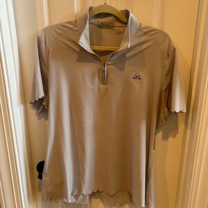 Women’s Silver Gray Golf Shirt with Greenbrier logo